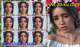 3D打印模型Mexican Girl Expressions for Genesis 8.1 Female and Rosa Maria 8.1的图片