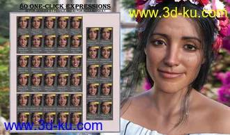 3D打印模型Mexican Girl Expressions for Genesis 8.1 Female and Rosa Maria 8.1的图片