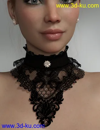 3D打印模型Neck Romance Collars for Genesis 8 and 8.1 Females的图片