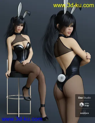 3D打印模型Pretty Bunny Outfit for Genesis 8 and 8.1 Females的图片