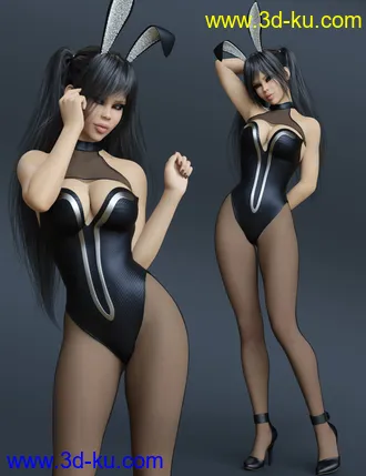 3D打印模型Pretty Bunny Outfit for Genesis 8 and 8.1 Females的图片