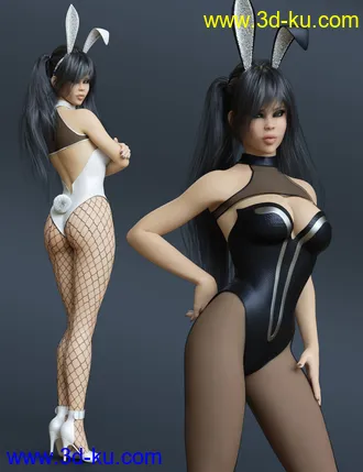 3D打印模型Pretty Bunny Outfit for Genesis 8 and 8.1 Females的图片