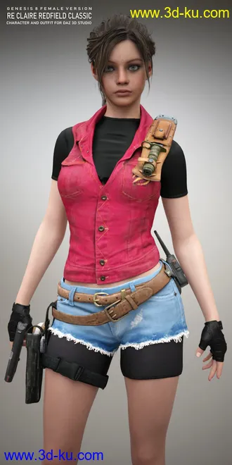 3D打印模型RE Claire Redfield Classic For G8F的图片