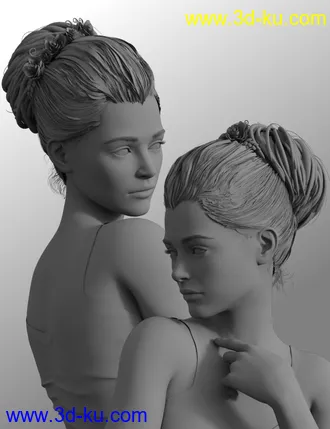 3D打印模型Rose Noel Updo for Genesis 8 and 8.1 Females的图片