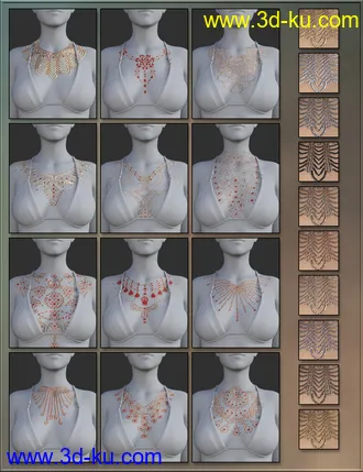 3D打印模型Sexy Skinz - Gemstone Adornments for Genesis 8 and 8.1 Females的图片