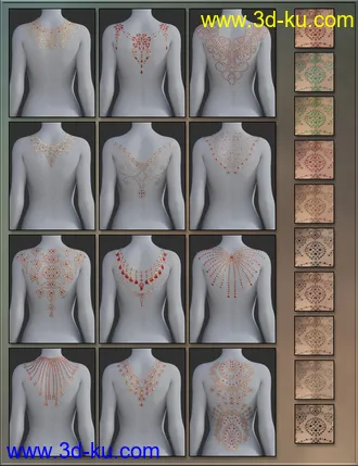 3D打印模型Sexy Skinz - Gemstone Adornments for Genesis 8 and 8.1 Females的图片