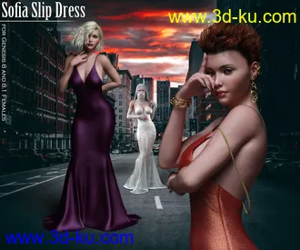 3D打印模型Sofia Slip Dress for Genesis 8 and Genesis 8.1 Females的图片