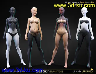 3D打印模型Soft Skin Transitions for Genesis 8 and 8.1 Females的图片