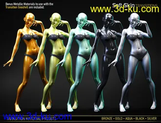 3D打印模型Soft Skin Transitions for Genesis 8 and 8.1 Females的图片