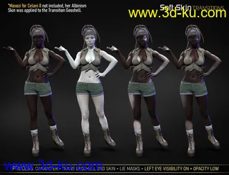 3D打印模型Soft Skin Transitions for Genesis 8 and 8.1 Females的图片