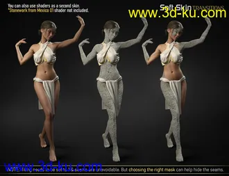 3D打印模型Soft Skin Transitions for Genesis 8 and 8.1 Females的图片