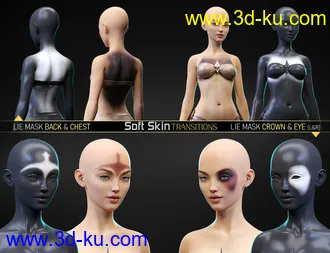 3D打印模型Soft Skin Transitions for Genesis 8 and 8.1 Females的图片