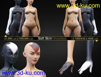 3D打印模型Soft Skin Transitions for Genesis 8 and 8.1 Females的图片