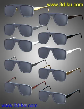 3D打印模型Sunglasses Bundle for Genesis 8 and 8.1 Males and Females的图片