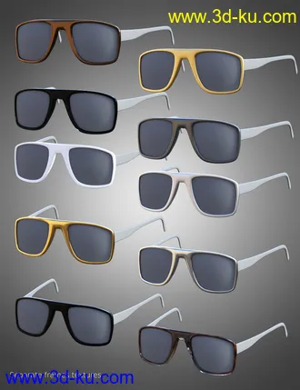 3D打印模型Sunglasses Bundle for Genesis 8 and 8.1 Males and Females的图片