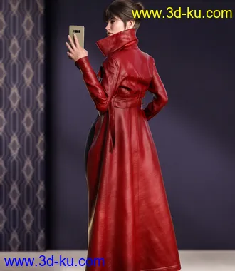 3D打印模型Trench Coat dforce outfit for Genesis 8 & 8.1 Females的图片