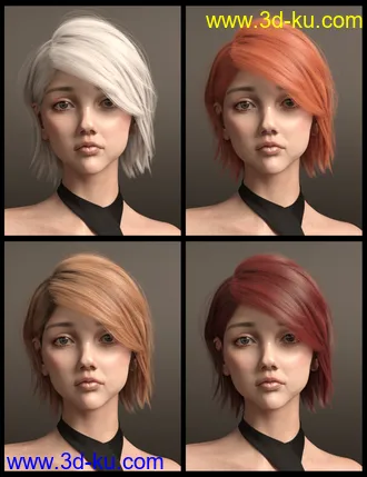 3D打印模型Uerica Hair for Genesis 8 and 8.1 Females的图片