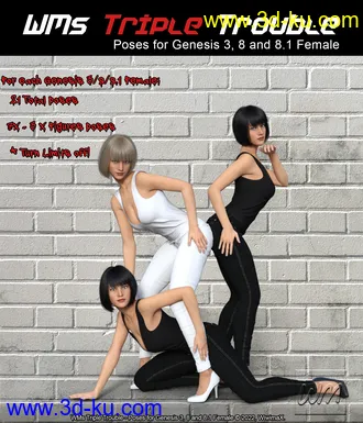 3D打印模型WMs Triple Trouble - Poses for Genesis 3, 8 and 8.1 Female的图片