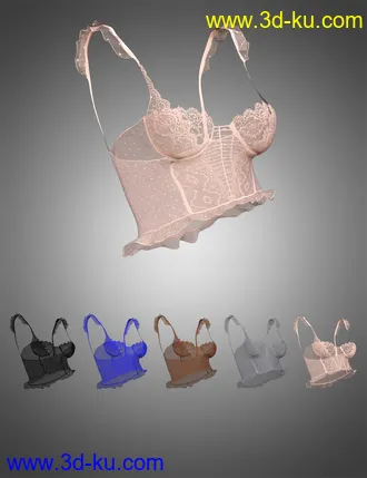 3D打印模型X-Fashion Dreams Mesh Lingerie Top for Genesis 8 Females的图片