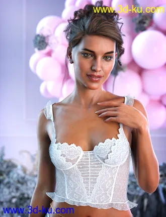 3D打印模型X-Fashion Dreams Mesh Lingerie Top for Genesis 8 Females的图片