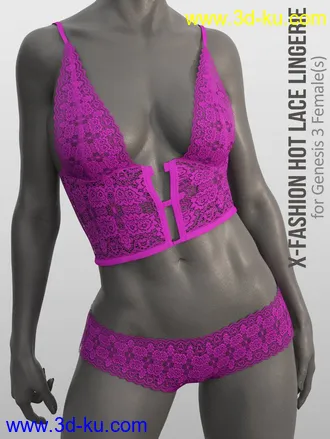 3D打印模型X-Fashion Hot Lace Lingerie for Genesis 8 Females的图片