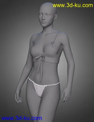 3D打印模型X-Fashion Love Lace Lingerie Outfit Bottoms for Genesis 8 and 8.1 Females的图片