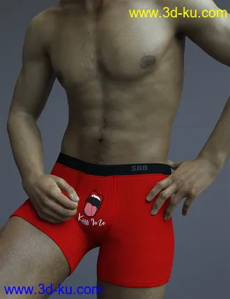 3D打印模型X-Fashion Sexy Boxers Briefs for Genesis 8 and 8.1 Male的图片