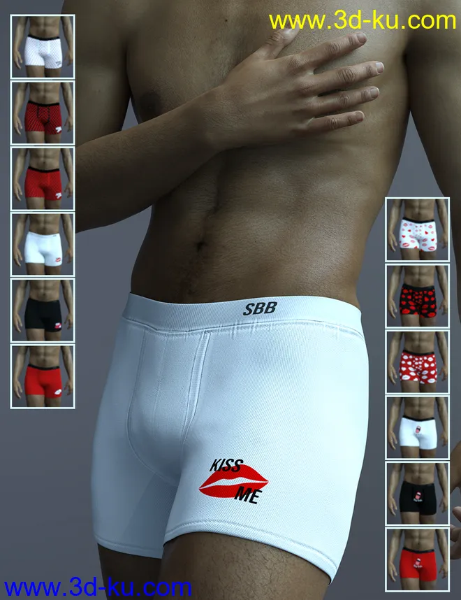 X-Fashion Sexy Boxers Briefs for Genesis 8 and 8.1 Male模型的图片5