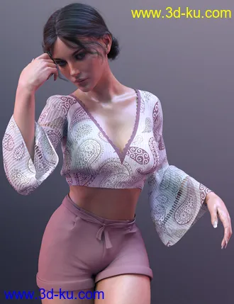 3D打印模型X-Fashion Summer Ladies Outfit for Genesis 8 and 8.1 Females的图片