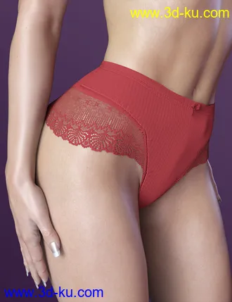 3D打印模型X-Fashion Vanity Panties Set for Genesis 8 and 8.1 Females的图片