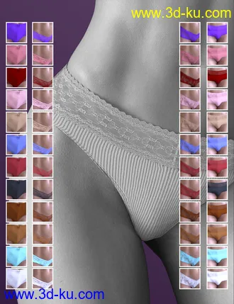 3D打印模型X-Fashion Vanity Panties Set for Genesis 8 and 8.1 Females的图片