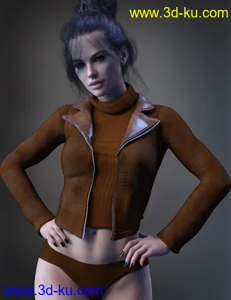 3D打印模型XFashion Crop Jacket for Genesis 8 and 8.1 Females的图片