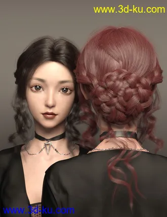 3D打印模型Xue Hair for Genesis 8 and 8.1 Females的图片