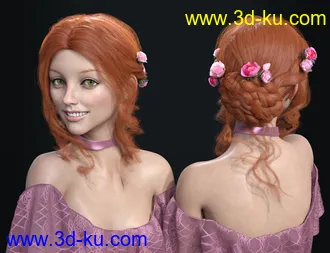 3D打印模型Xue Hair for Genesis 8 and 8.1 Females的图片