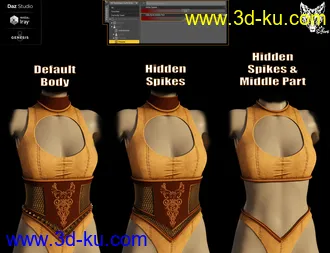 3D打印模型ZK dForce Temptress Outfit for Genesis 8 Females的图片