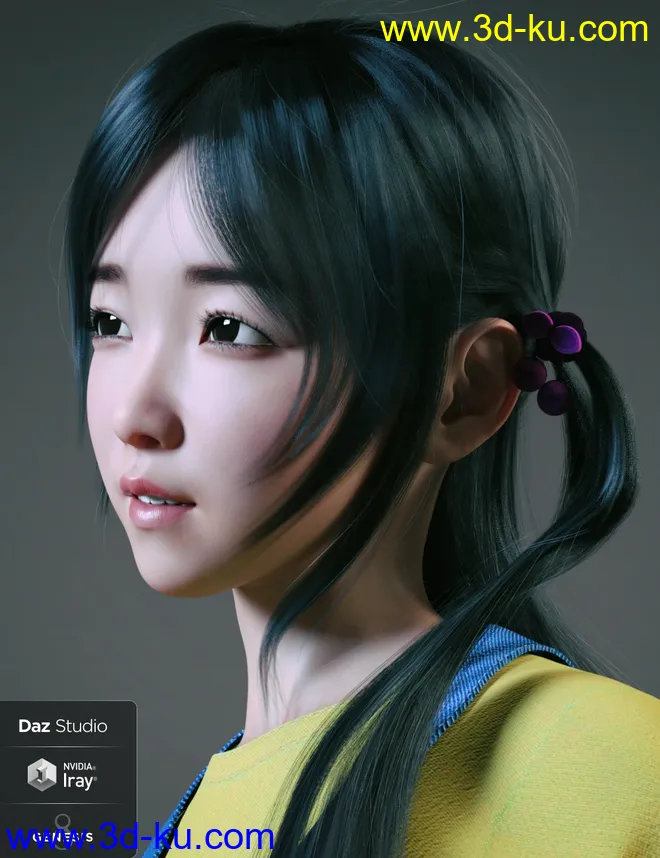 Hashimoto Character and Hair,DAZ模型G8的图片2