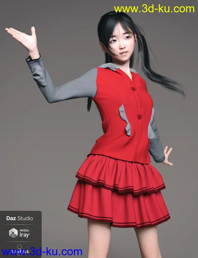 Hashimoto Character and Hair,DAZ模型G8的图片7