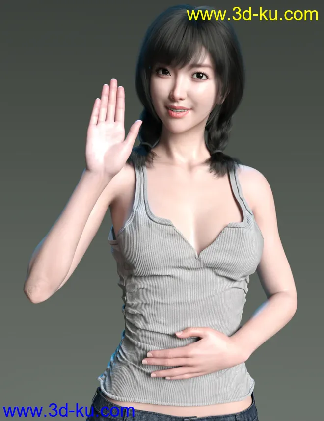 Seo Hyun Character with Hair for Genesis 8 and 8.1,DAZ模型的图片8