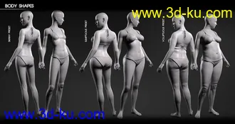 3D打印模型Body Diversity Morphs for Genesis 8 Female(s)的图片