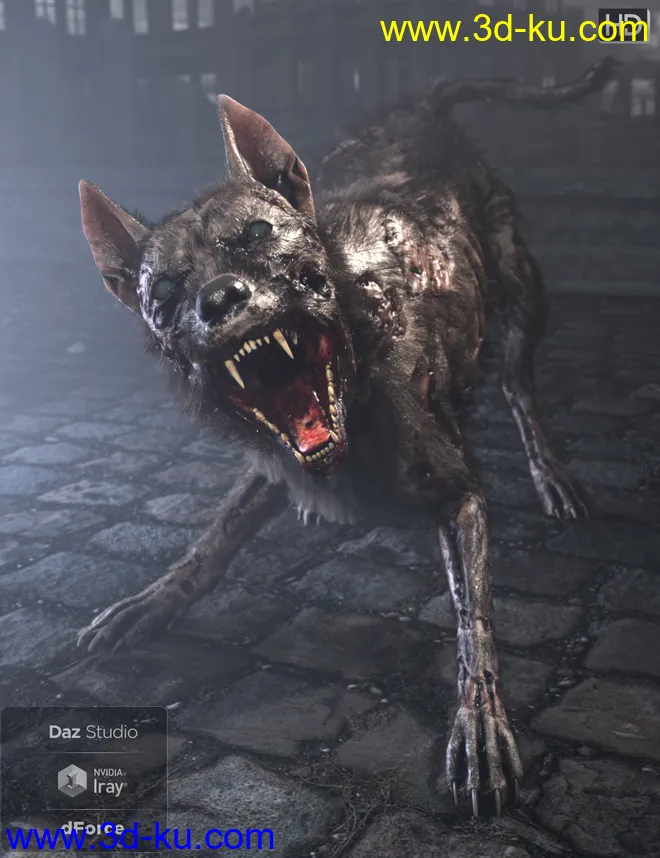 GP Zombie Dog for DAZ Dog 8模型的图片1