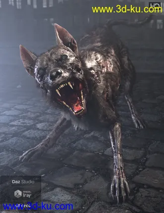 3D打印模型GP Zombie Dog for DAZ Dog 8的图片