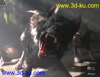 3D打印模型GP Zombie Dog for DAZ Dog 8的图片