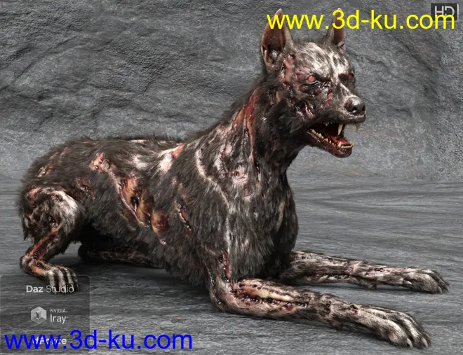 GP Zombie Dog for DAZ Dog 8模型的图片3