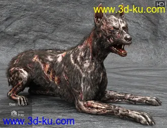 3D打印模型GP Zombie Dog for DAZ Dog 8的图片