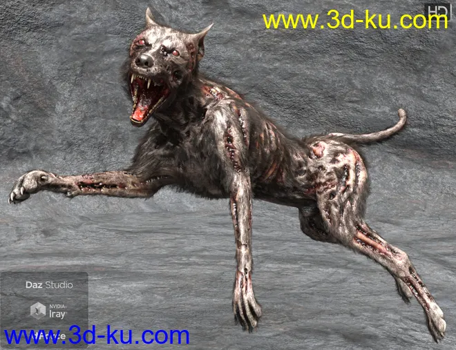 GP Zombie Dog for DAZ Dog 8模型的图片4