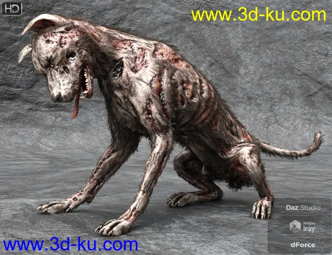 GP Zombie Dog for DAZ Dog 8模型的图片5