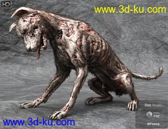 3D打印模型GP Zombie Dog for DAZ Dog 8的图片