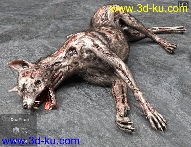 GP Zombie Dog for DAZ Dog 8模型的图片6