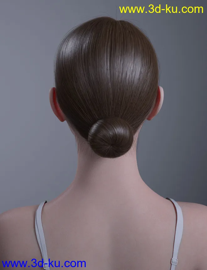 HY Ponytail LowBun Hair for Genesis 3 and 8 Female(s)模型的图片6