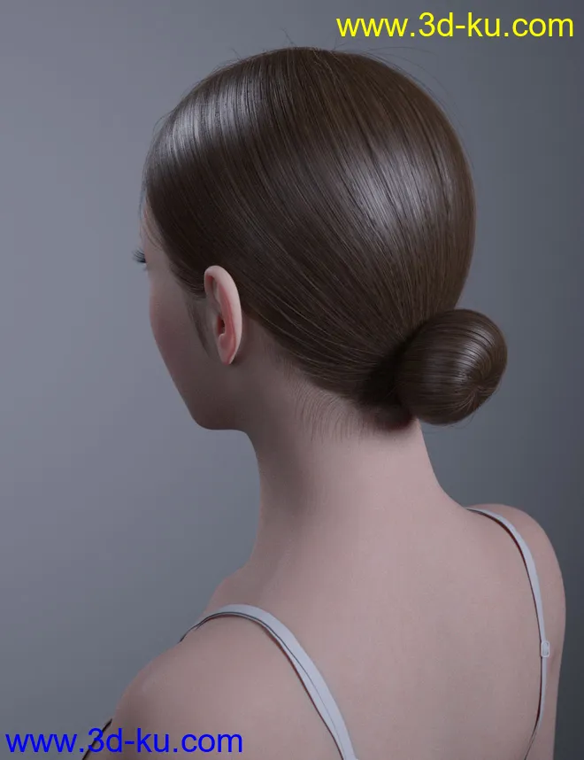 HY Ponytail LowBun Hair for Genesis 3 and 8 Female(s)模型的图片7